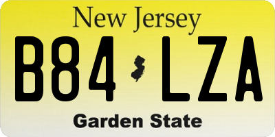 NJ license plate B84LZA