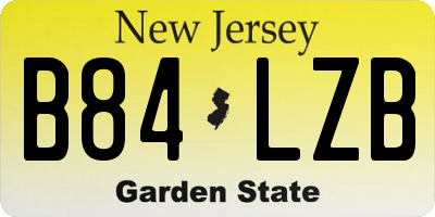 NJ license plate B84LZB