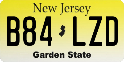 NJ license plate B84LZD