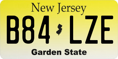 NJ license plate B84LZE