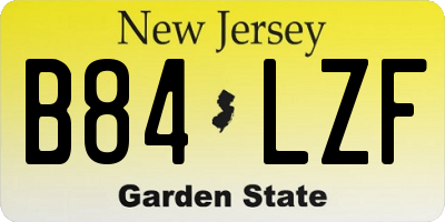 NJ license plate B84LZF
