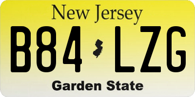 NJ license plate B84LZG