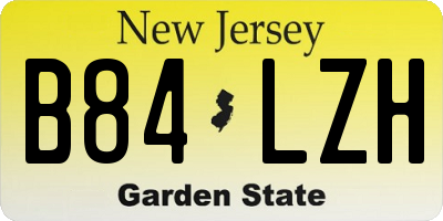 NJ license plate B84LZH