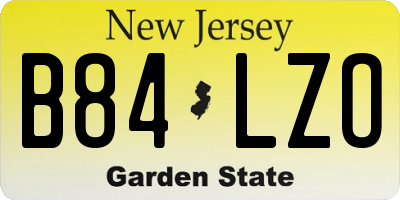 NJ license plate B84LZO
