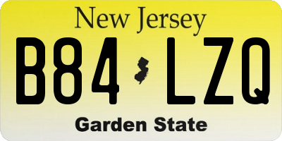 NJ license plate B84LZQ