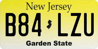 NJ license plate B84LZU