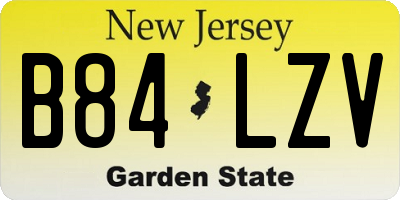 NJ license plate B84LZV