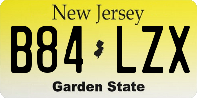 NJ license plate B84LZX