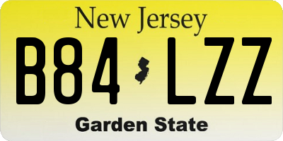 NJ license plate B84LZZ