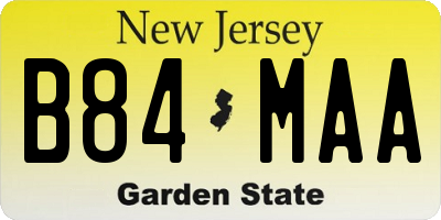 NJ license plate B84MAA