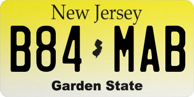 NJ license plate B84MAB