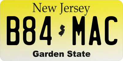 NJ license plate B84MAC