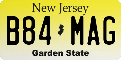 NJ license plate B84MAG