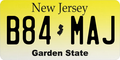 NJ license plate B84MAJ