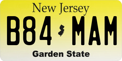 NJ license plate B84MAM