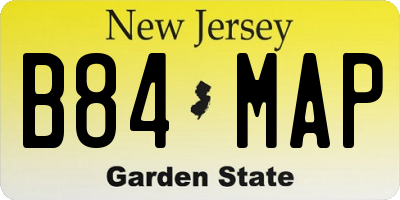 NJ license plate B84MAP