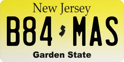 NJ license plate B84MAS