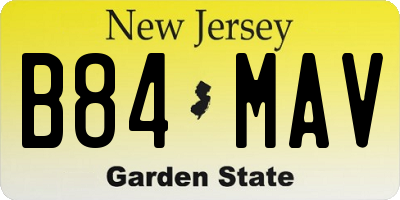 NJ license plate B84MAV