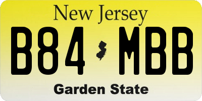 NJ license plate B84MBB