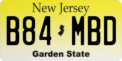 NJ license plate B84MBD