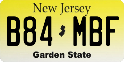 NJ license plate B84MBF