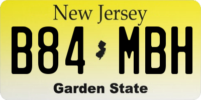 NJ license plate B84MBH