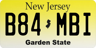 NJ license plate B84MBI