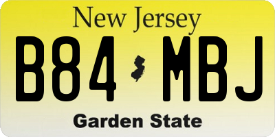 NJ license plate B84MBJ