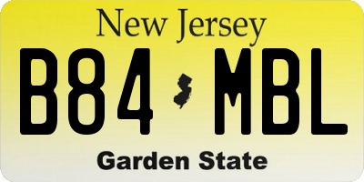 NJ license plate B84MBL