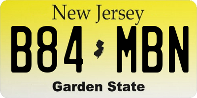 NJ license plate B84MBN