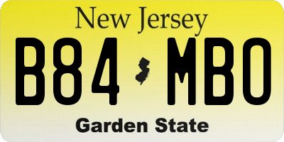 NJ license plate B84MBO