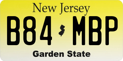 NJ license plate B84MBP