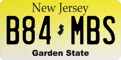 NJ license plate B84MBS
