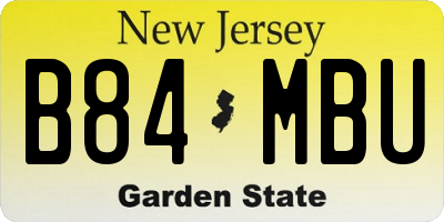 NJ license plate B84MBU