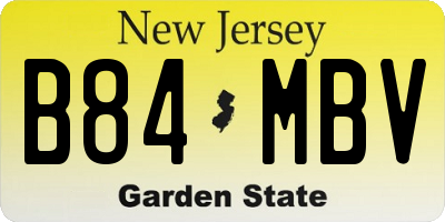 NJ license plate B84MBV