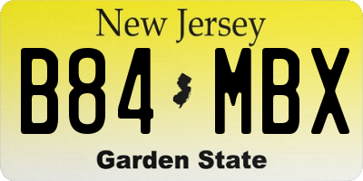 NJ license plate B84MBX