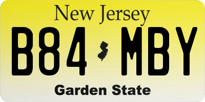 NJ license plate B84MBY