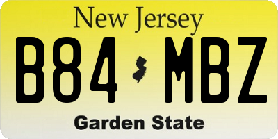 NJ license plate B84MBZ
