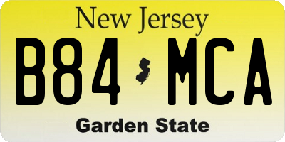 NJ license plate B84MCA