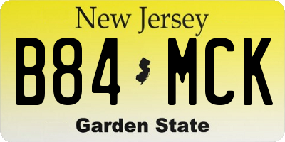 NJ license plate B84MCK