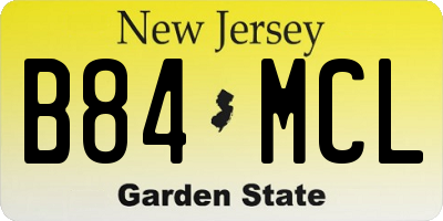 NJ license plate B84MCL