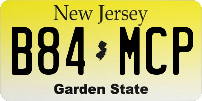 NJ license plate B84MCP