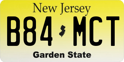 NJ license plate B84MCT