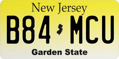NJ license plate B84MCU