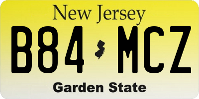 NJ license plate B84MCZ