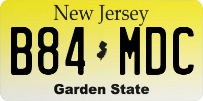 NJ license plate B84MDC