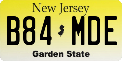 NJ license plate B84MDE