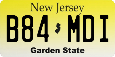 NJ license plate B84MDI