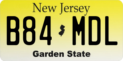 NJ license plate B84MDL