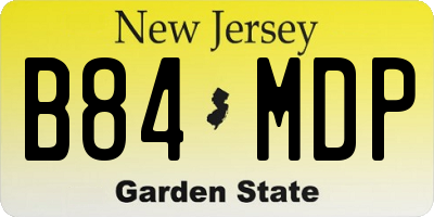 NJ license plate B84MDP